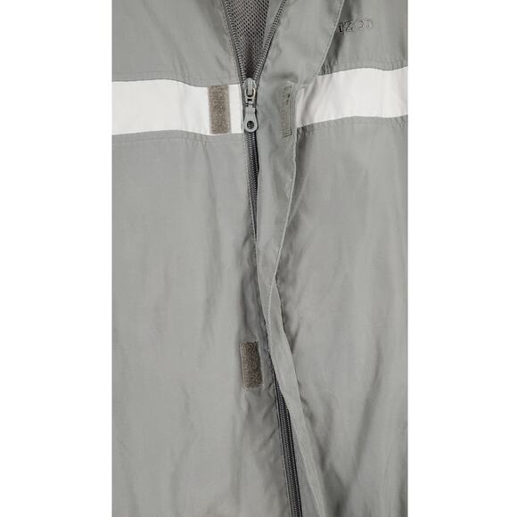 Vintage IZOD Lightweight Full Zip Golf Jacket Greenish/Grey Men Sz L PRE-OWNED - Picture 3 of 13